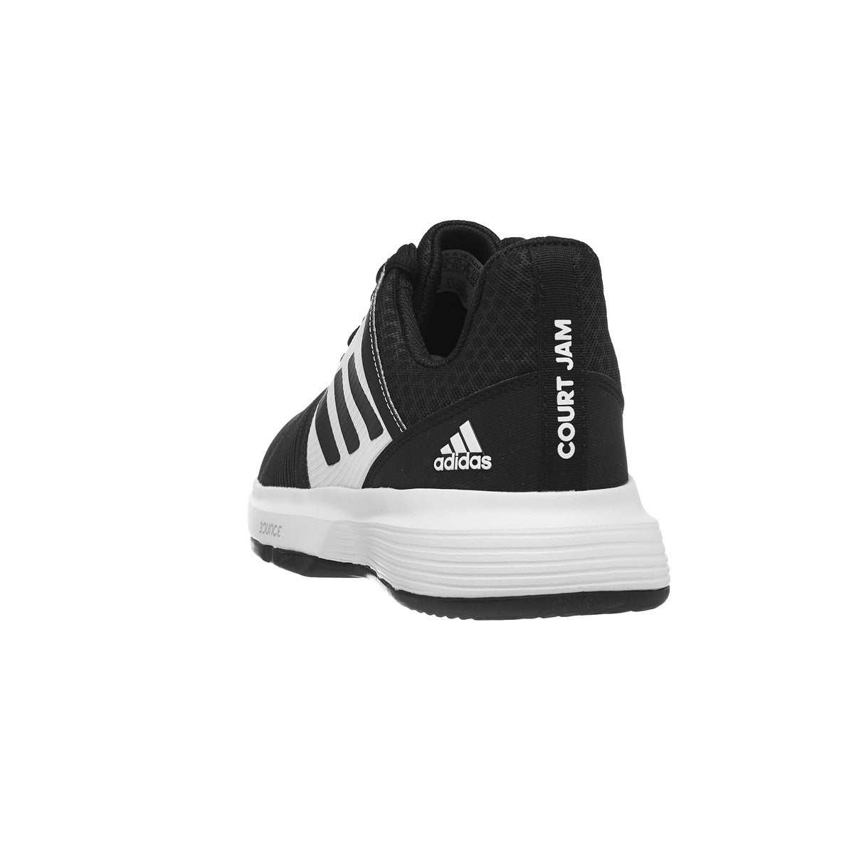 adidas CourtJam Bounce Clay Black/White Men's Shoe 360° View ...