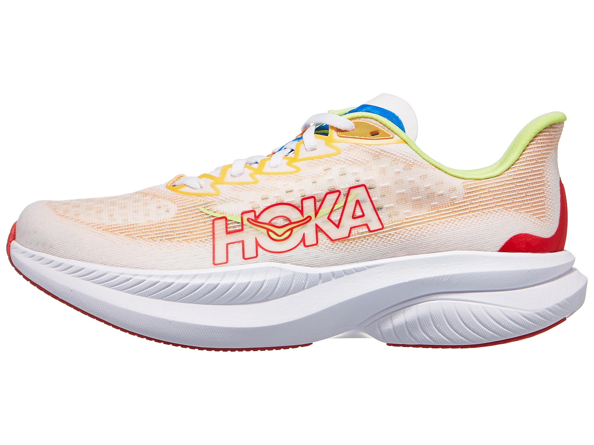 Chaussures Homme HOKA Mach 6 Blanc/Solar Flare