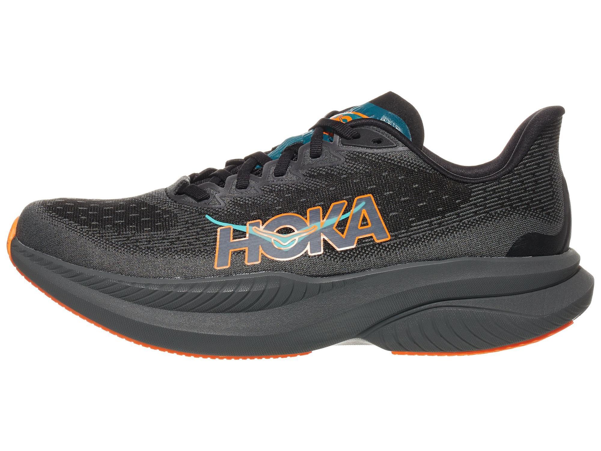 HOKA Mach 6 Herren Laufschuh Schwarz/Electric Tangerine