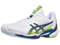 Chaussures Homme Asics Solution Speed FF 3 Blanc/Mako Blue - TERRE BATTUE