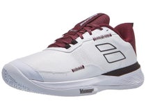 Chaussures Homme Babolat SFX Evo White/Burgundy - TERRE BATTUE