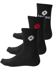 Lotto Quarter Socks Tri-Pack Black
