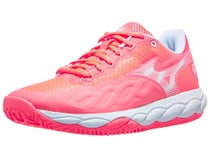 Scarpe Mizuno Wave Enforce Court Bianco/Blu/Corallo Donna - TERRA BATTUTA
