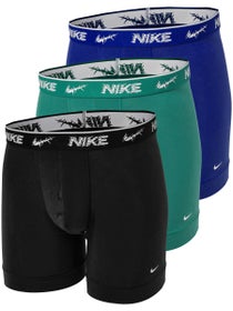 Nike Herren Baumwoll-Stretch Boxer Slip 3er-Pack Schwarz/Gr&#xFC;n/Blau