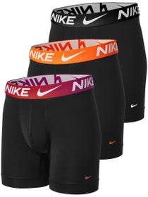 Nike Herren Essential Micro Boxershorts 3er-Pack Schwarz/ Rot/ Orange