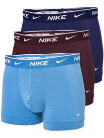 Nike Herren Baumwoll- Stretch Trunk 3er-Pack Blau/Marineblau/Burgunderot