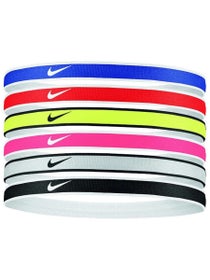Nike Swoosh Stirnb&#xE4;nder 6er-Pack Tipped Rot/K&#xF6;nigsblau/Volt