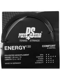 Polystar Energy 1.30mm Tennissaite - 12m Set (Schwarz)