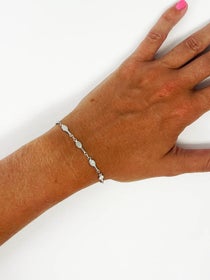 Racquet Inc Tennis Racquet Bracelet Silver