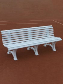 Tegra Bank mit Rückenlehne, gebogen, 200 cm, weiß