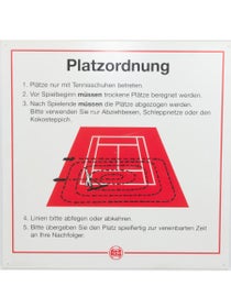 Tegra Schild Platzordnung und Pflegeanweisung