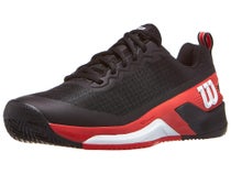 Chaussures Homme Wilson Rush Pro 4.5 Black/Infrared/White - TERRE BATTUE