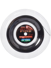 Yonex Poly Tour Fire 125mm Tennissaite - 200m Rolle (Schwarz)