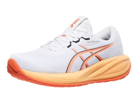 ASICS Gel Cumulus 28\Mens Shoes\White/Energy Orange