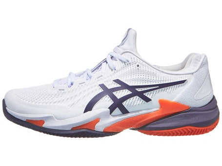 Chaussures Homme Asics Court FF 3 White Purple Orange TERRE BATTUE