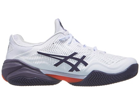 Chaussures Homme Asics Court FF 3 White Purple Orange TERRE BATTUE