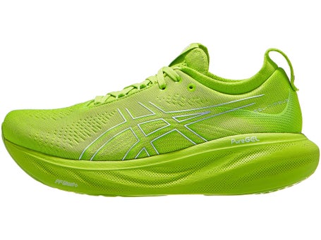 Men's GEL-NIMBUS 25, Lime Zest/White, Running Shoes