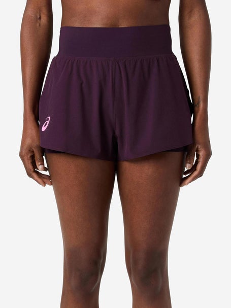 Asics Womens New York Match Laser Cut Short Burgundy