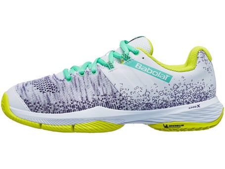 Chaussures Femme Babolat Sensa Blanc Jaune Vert Spring Bud PADEL