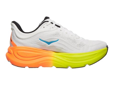 HOKA Bondi 9\Mens Shoes\White/Neon Tangerine