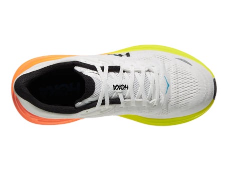 HOKA Bondi 9\Mens Shoes\White/Neon Tangerine