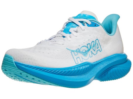 HOKA Mach 6\Mens Shoes\White/Skyward Blue