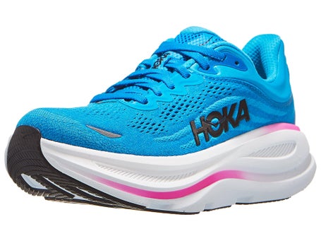 HOKA Bondi 9\Womens Shoes\Skyward Blue/Neon Fuchsia