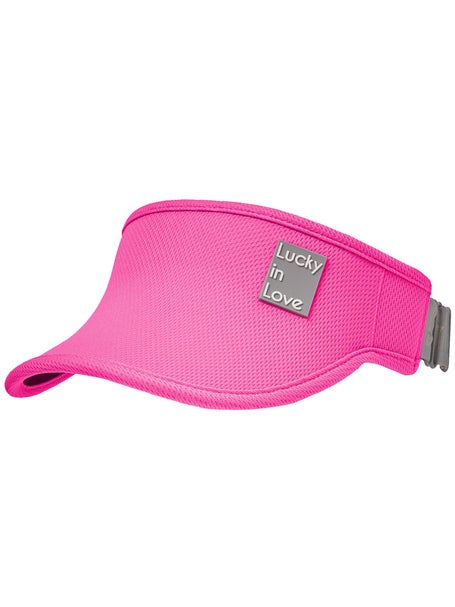 Lucky in Love Womens Logo Stretch Visor Fuchsia