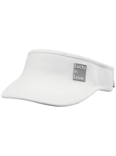 Lucky in Love Womens Logo Stretch Visor White