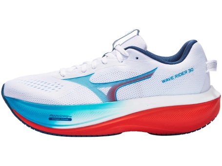 Mizuno Wave Rider 30\Mens Shoes\White/Blue Jewel