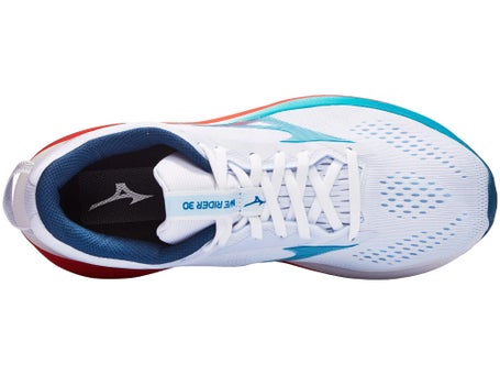 Mizuno Wave Rider 30\Mens Shoes\White/Blue Jewel