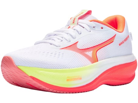 Mizuno Wave Rider 30\Womens Shoes\White/Flamingo Coral