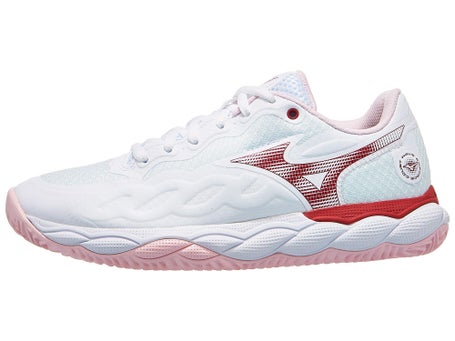 Scarpe Mizuno Wave Enforce Court Bianco Rosa Donna TERRA BATTUTA