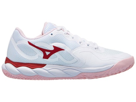 Scarpe Mizuno Wave Enforce Court Bianco Rosa Donna TERRA BATTUTA