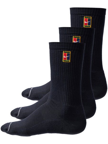 Nike Tennis 3-Pack Elevated Crew Socks Black