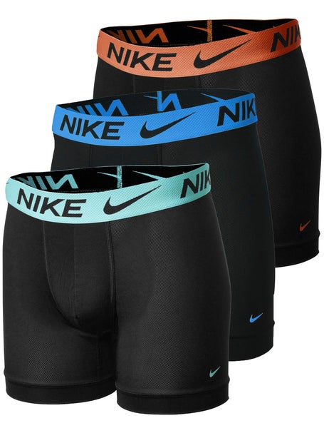 Nike Mens Elite Breathe 3-Pack Trunk - Bk/Bl/Ye