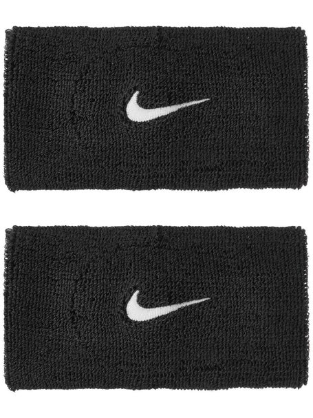 Nike Swoosh Doublewide Wristbands Black/White