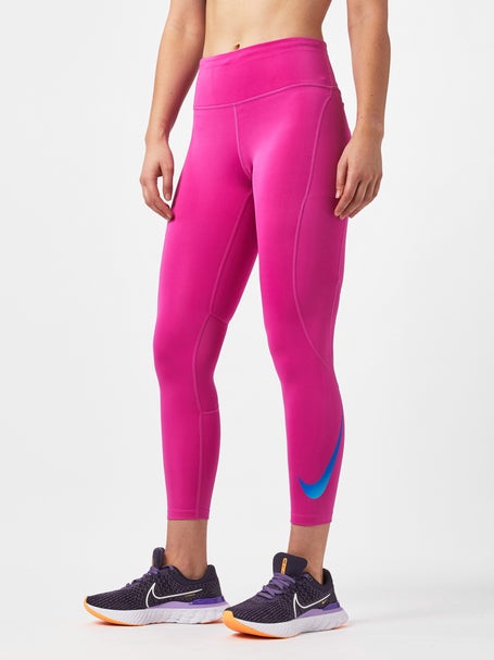Nike Fast Leggings Women's Running Training Tight Mid-Rise Pocket Red  DM1555-638 