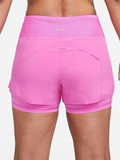 Nike Women's Mid-Rise 3 2 in1 Shorts Pink - Running Warehouse Europe