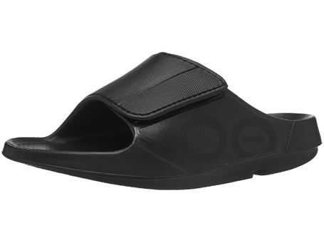 Oofos OOahh Sport Flex Unisex Sandale Mattschwarz