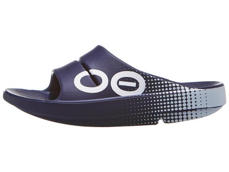 Sandales Unisexe Oofos OOahh Slide Navy Matrix