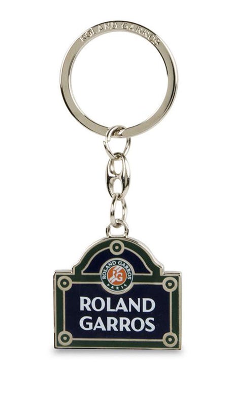 Portachiavi con cartello stradale del Roland Garros