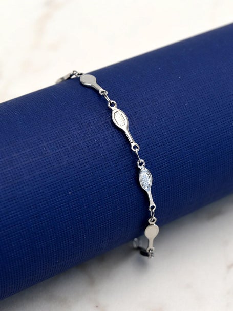 Bracelet Racquet Inc Tennis Argentée