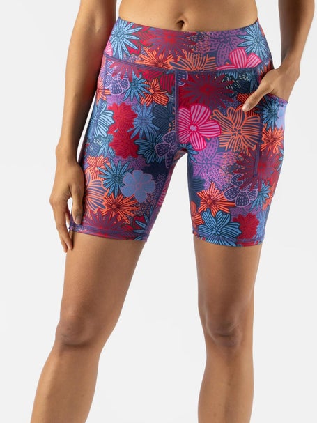 Rabbit Damen Speed Leggy Shorts Blau Floral 18 cm