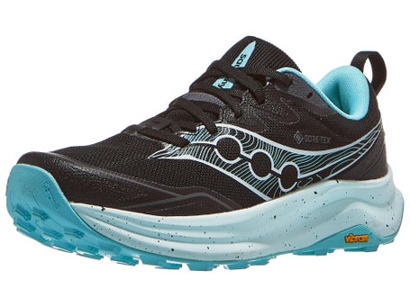 Saucony Peregrine 16 GTX\Womens Shoes\Black/Aqua