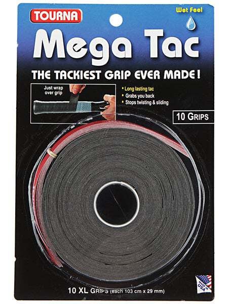 10 surgrips Tourna Mega Tac noirs