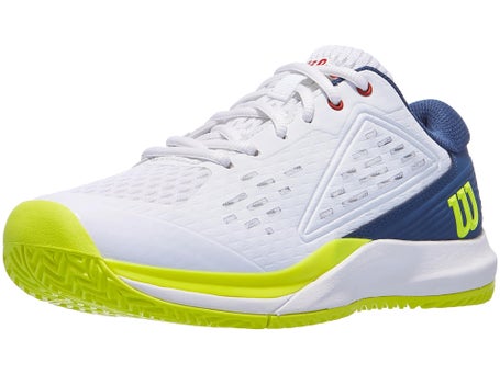 Wilson Rush Pro Ace JR\White/Blue/Yellow Junior Shoe