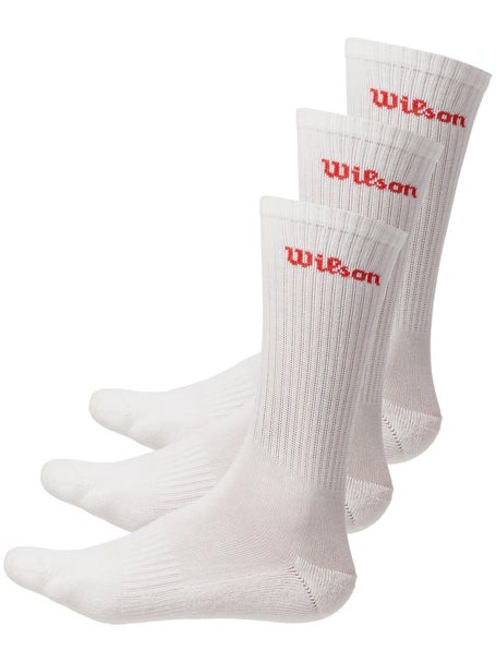 Wilson Herren Logo Crew Socken 3er Pack Weiß