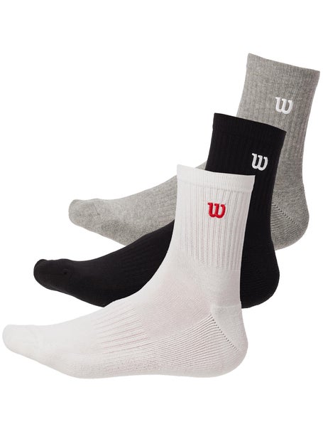 Wilson Mens Quarter Top Socks 3-Pack Multi