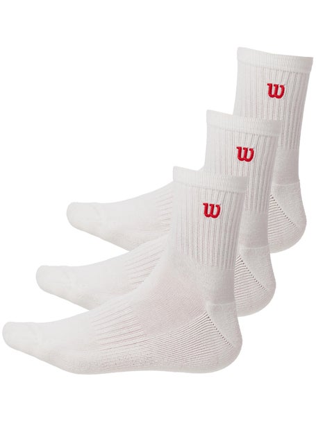 Wilson Mens Quarter Top Socks 3-Pack White
